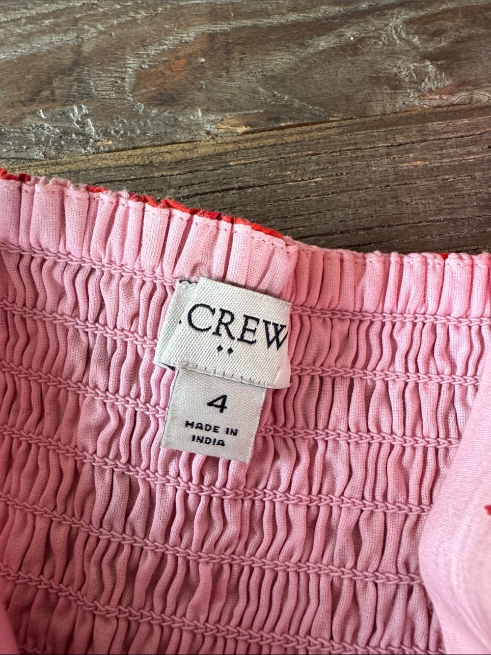 J Crew cotton tiered pink and red lobster midi dress size 4 - Picture 9 of 11